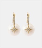 Sydney Evan Starburst 14kt gold earrings with diamonds and pearls