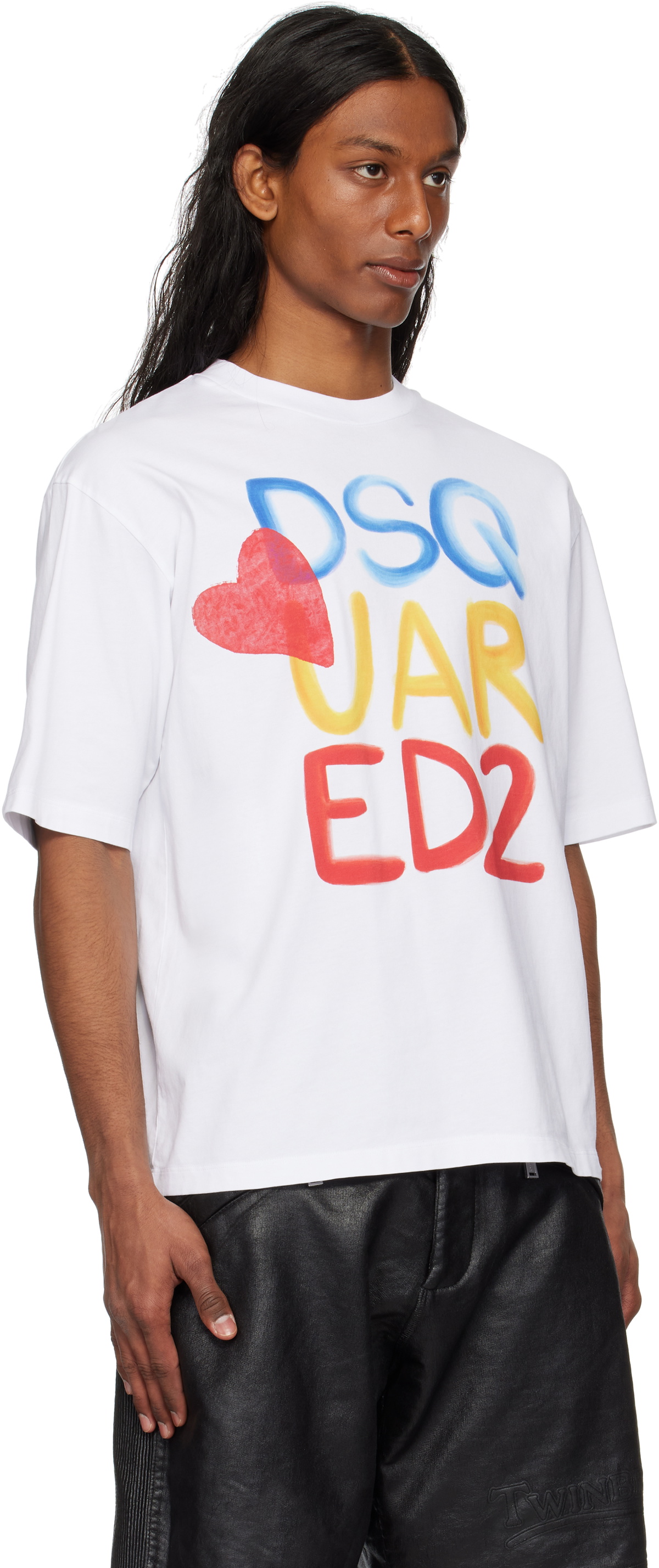 Tシャツ・カットソー DSQUARED2 Dsquared2 Summer Lovers cotton top Celeste Dsquared2 Summer lovers cotton t-shirt | The Fashion Square