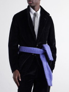 Drake's - 7cm Herringbone Shetland Wool-Twill Tie - Gray
