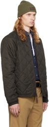 RRL Black Quilted Twill Bomber Jacket