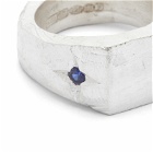 The Ouze Men's Sapphire Magnum Signet Ring in Silver