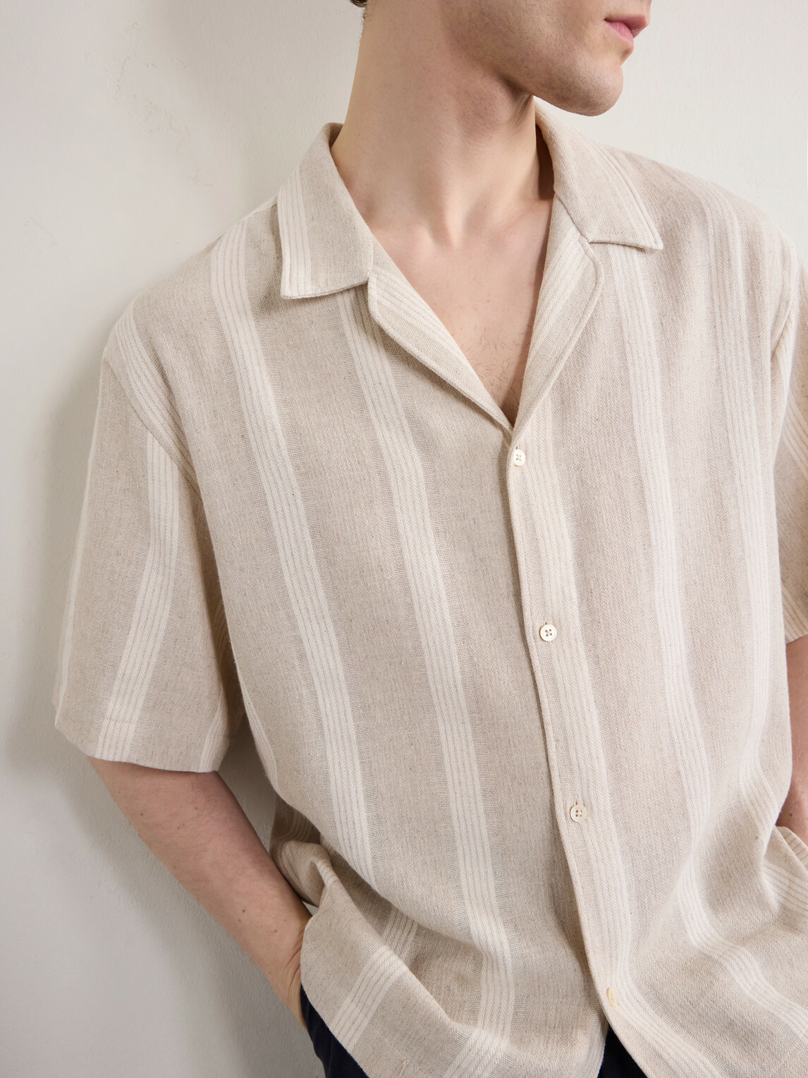 A Kind Of Guise - Samata Striped Cotton and Linen-Blend Shirt - Neutrals