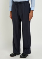 Officine Générale Nilson Wide-leg Wool Trousers Navy