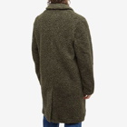 Kestin Men's Edinburgh Overcoat in Dark Olive Wool Fleece