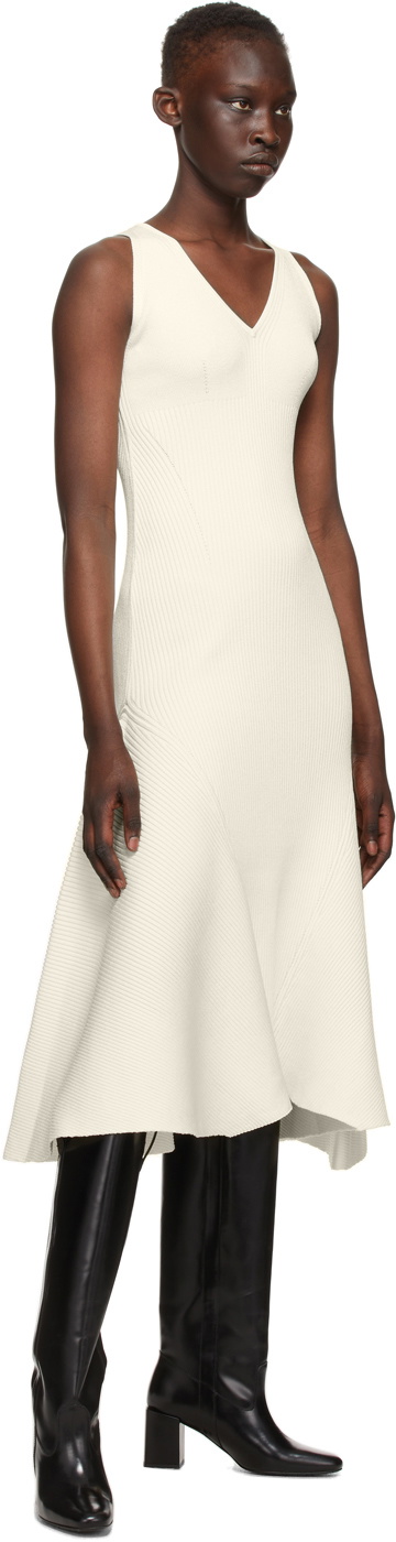 AMI Alexandre Mattiussi Off White Ribbed Tank Dress AMI Alexandre