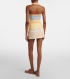 SIR Printed halterneck mesh minidress