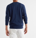 Maison Margiela - Appliquéd Recycled Cashmere and Merino Wool-Blend Sweater - Blue