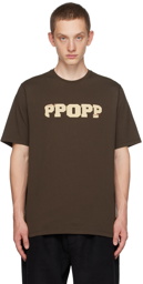 Pop Trading Company Brown Printed T-Shirt