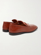 BOTTEGA VENETA - Croc-Effect Leather Loafers - Brown