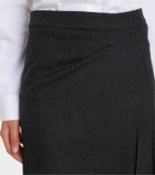 Victoria Beckham Draped virgin wool midi skirt