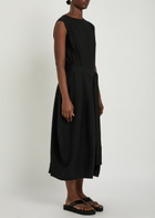 Studio Nicholson Belted Woven Midi Dress Black
