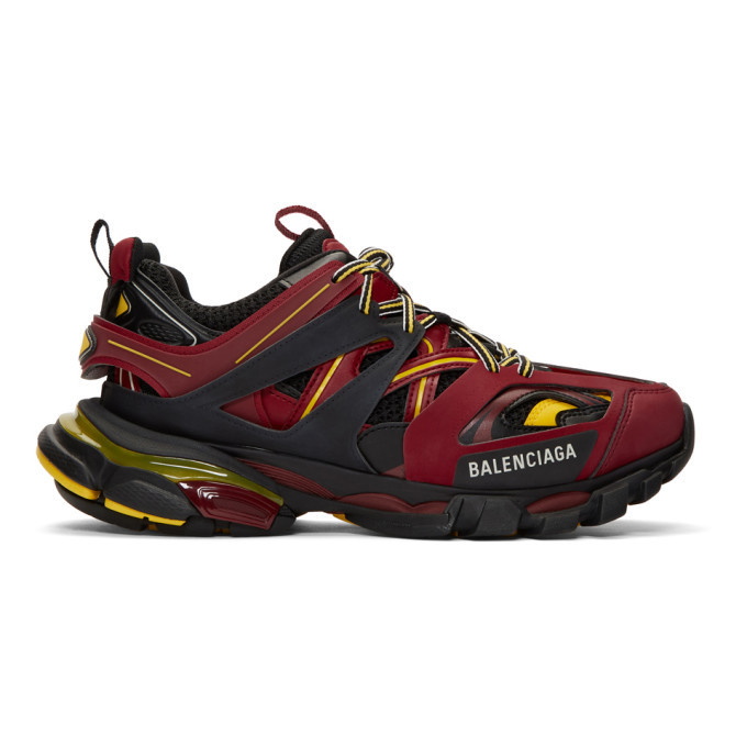 Photo: Balenciaga Burgundy and Black Track Sneakers