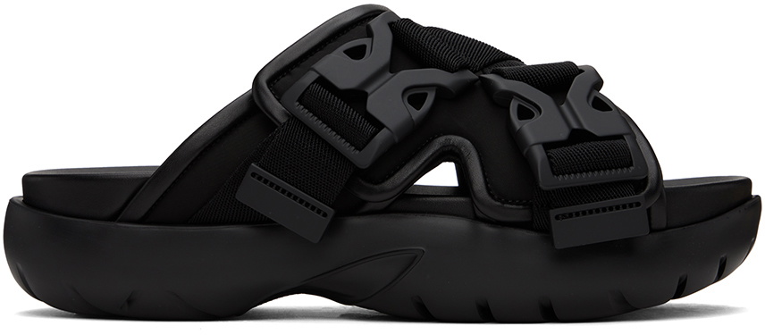 Bottega Veneta Black Snap Slide Sandals Bottega Veneta