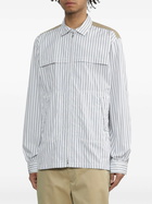 Junya Watanabe MAN White Striped Zip-Up Shirt