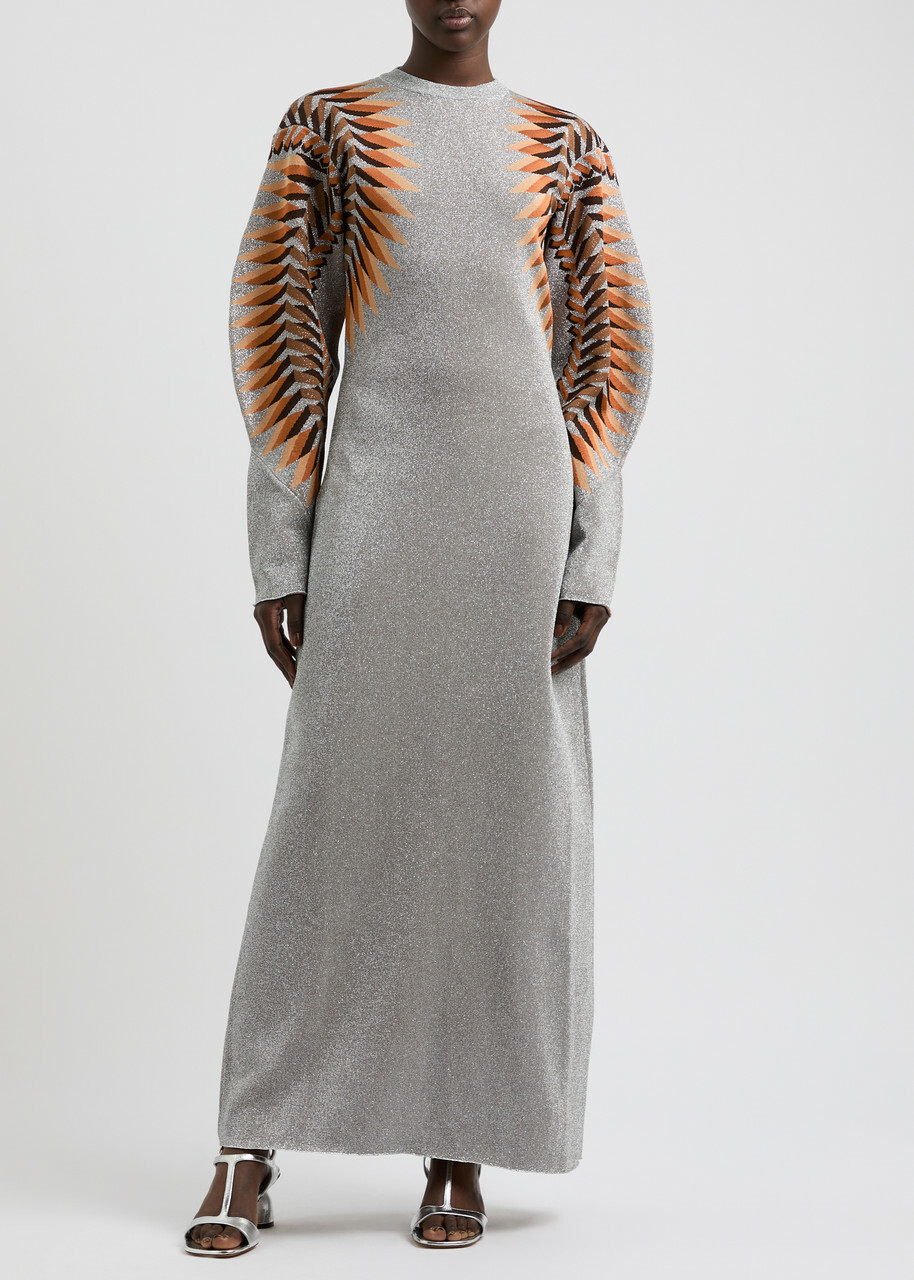 Rabanne Intarsia Metallic-knit Maxi Dress Multicoloured 1 Paco Rabanne Rabanne Intarsia Metallic-knit Maxi Dress Multicoloured 1 Paco Rabanne