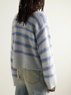 Acne Studios - Kwatta Striped Brushed-Knit Sweater - Gray
