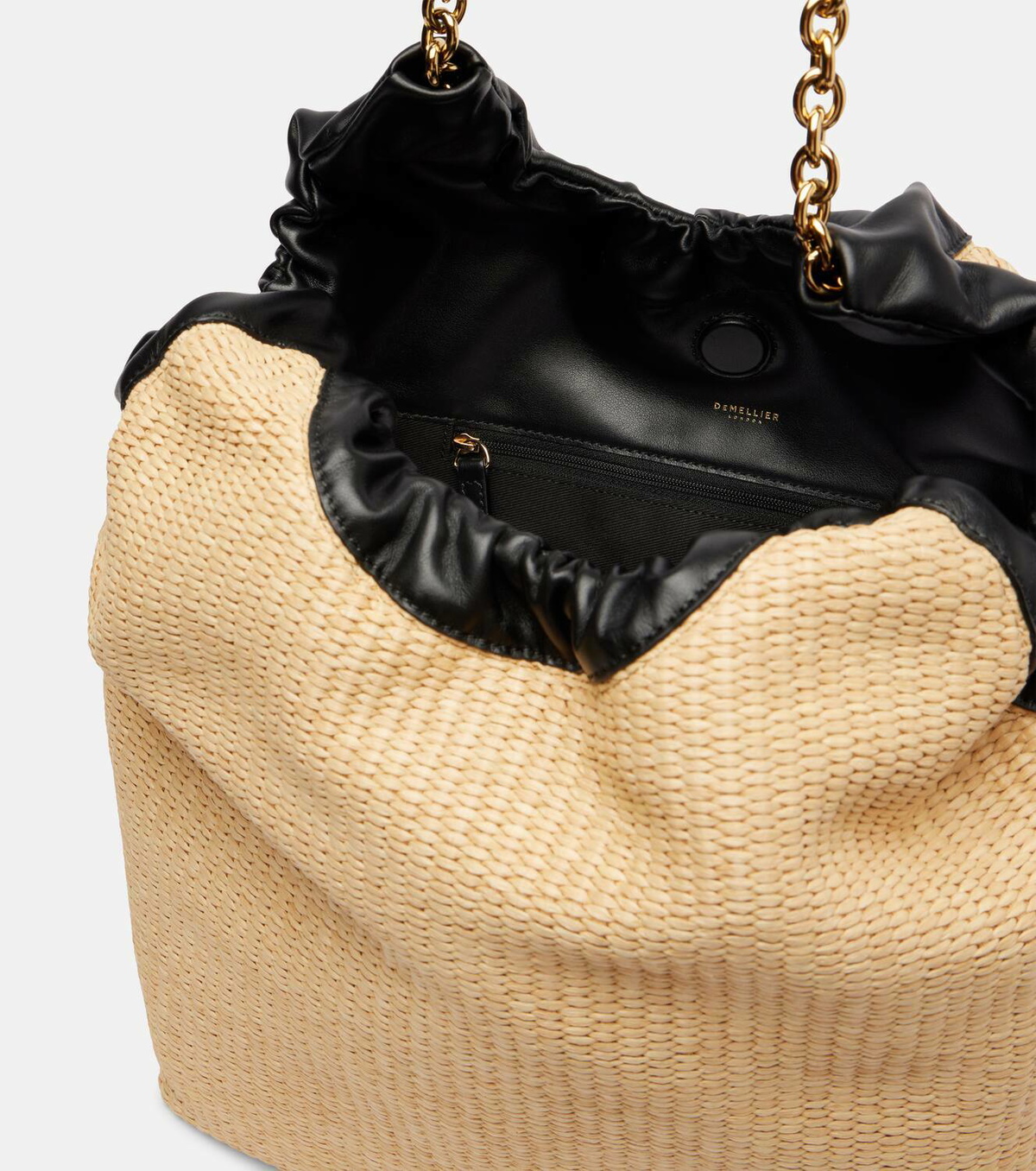 DeMellier Miami leather and raffia shoulder bag DeMellier