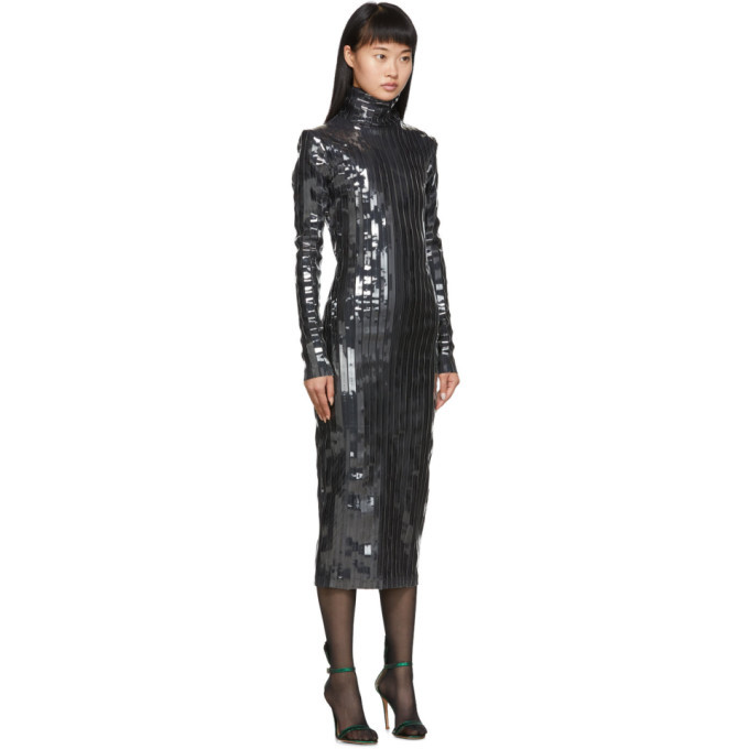 Y/Project Black Strip Turtleneck Dress Y/Project