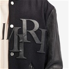 AMIRI Men's Staggered Logo Varsity Jacket in Black