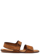 Khaite Boden Whipstitch Suede Sandals Brown