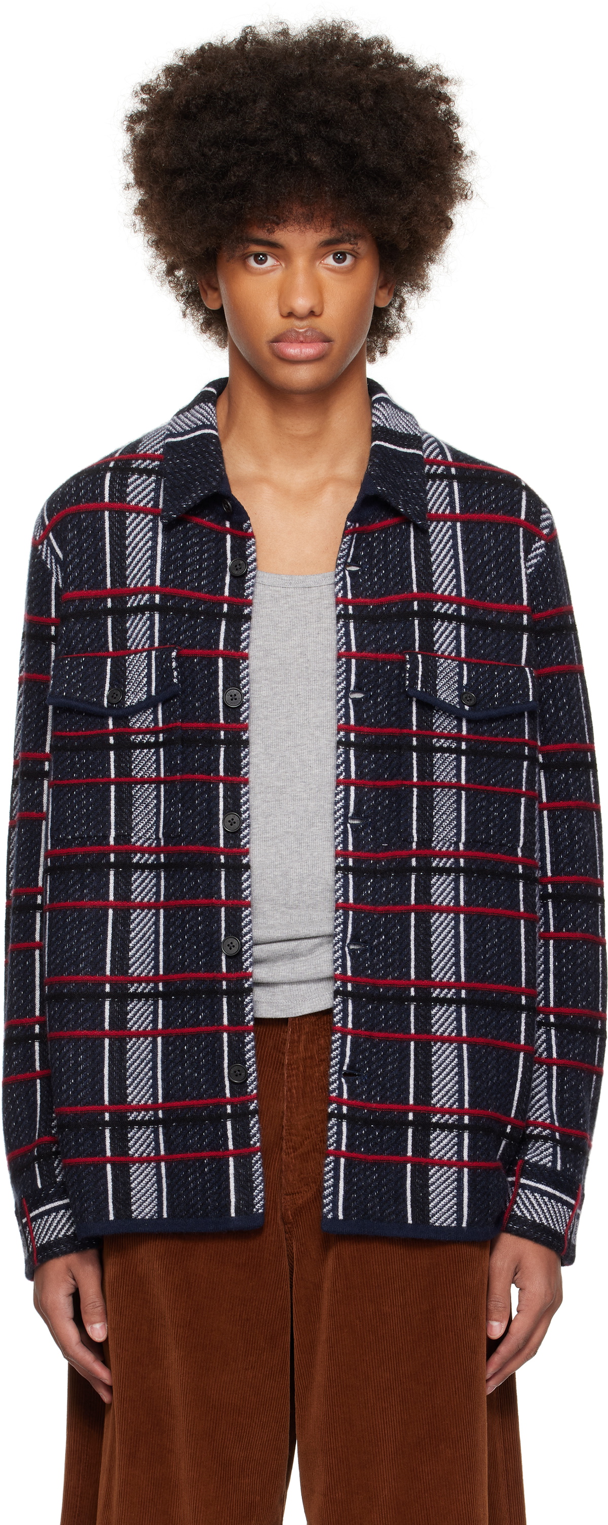 NKS BLUE PLAID WORK SHIRT main image 0