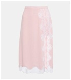 Christopher Kane - Lace-trimmed high-rise split midi skirt