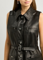 Magda Butrym Belted Leather Gilet Black