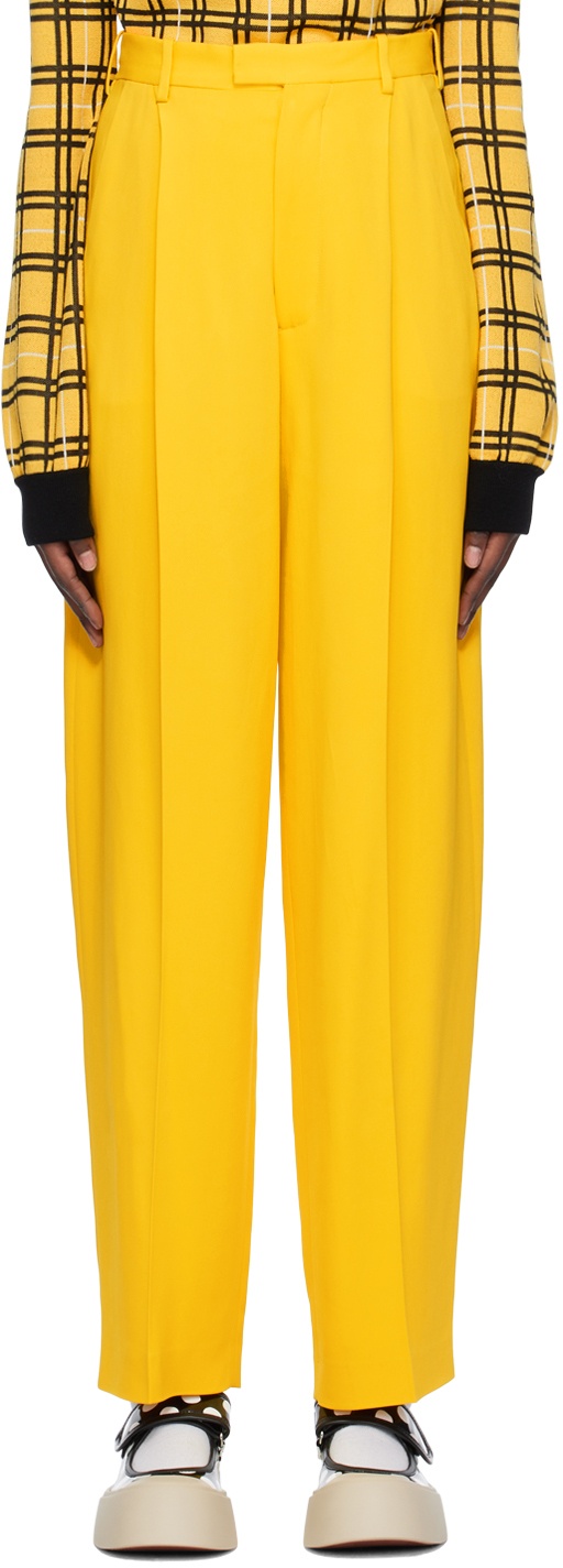 Marni Yellow Pleated Trousers Marni