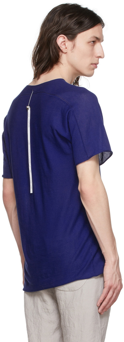 Label Under Construction Blue Cotton T-Shirt
