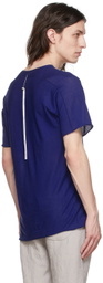 Label Under Construction Blue Cotton T-Shirt