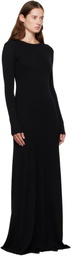 Ann Demeulemeester Black Eva Long Open Back Knitted Maxi Dress