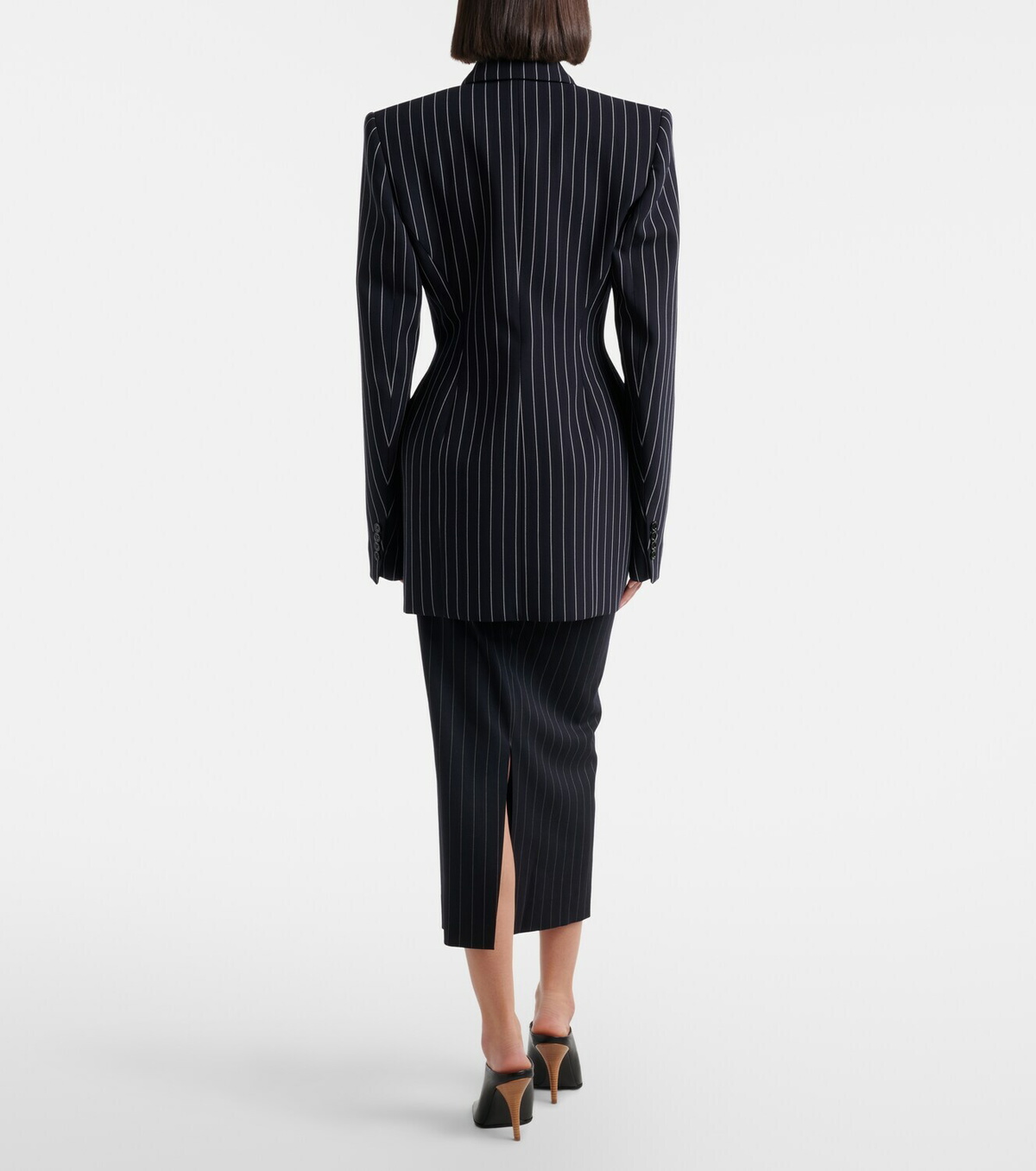 Mugler Pinstripe wool pencil skirt