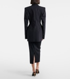 Mugler Pinstripe wool pencil skirt