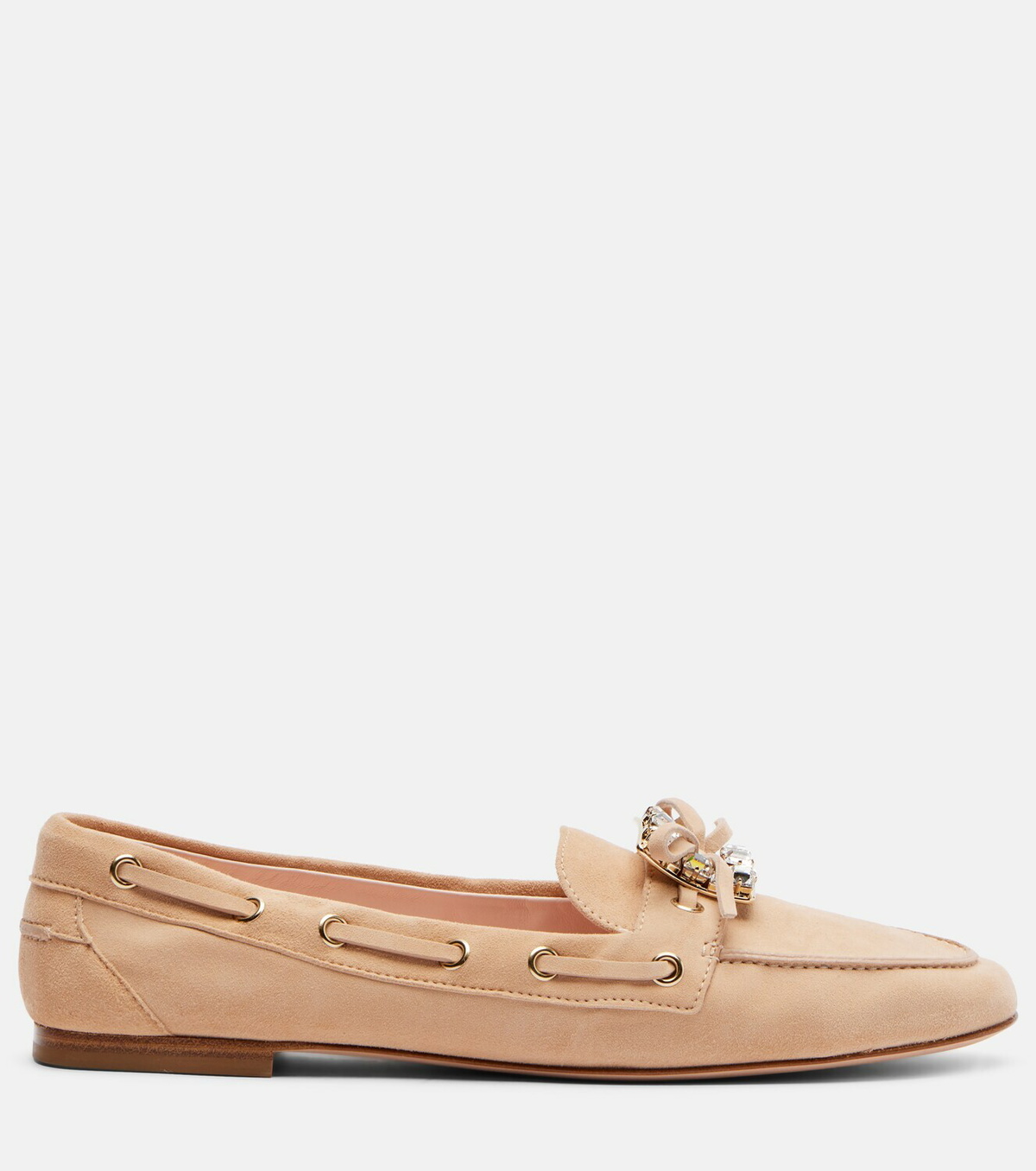 Roger Vivier Boat Strass embellished suede boat shoes