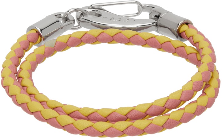 Photo: Marni Yellow & Pink Braided Leather Bracelet