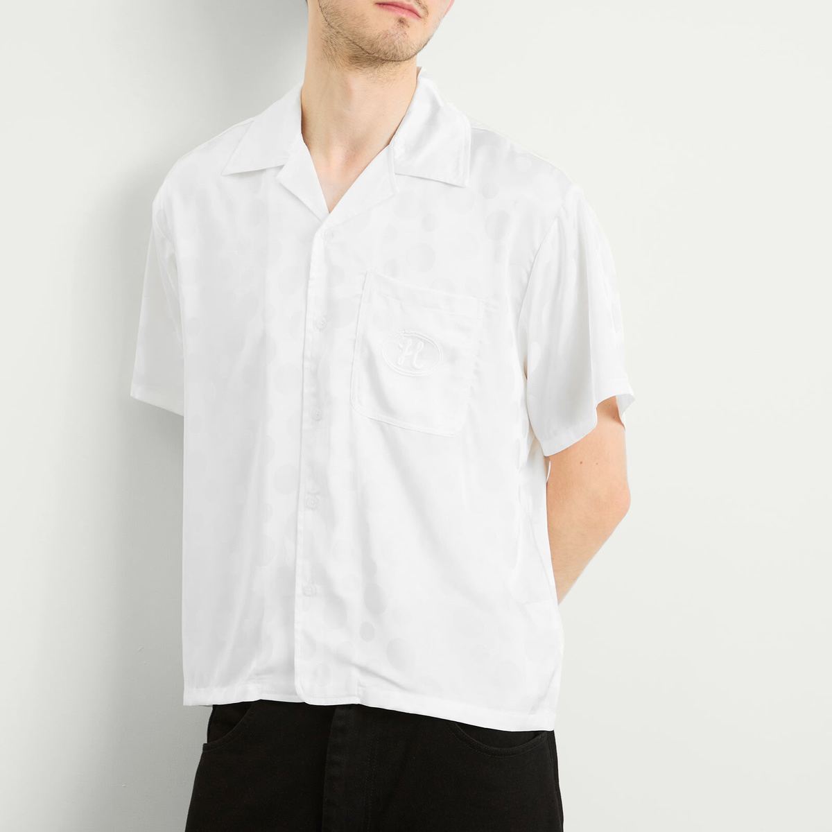 Honor the Gift Men's Polka Dot Vacation Shirt in White