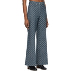 Gucci Blue Eco-Washed Denim GG Jacquard Jeans