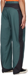 Labrum Blue Curved Panel Trousers