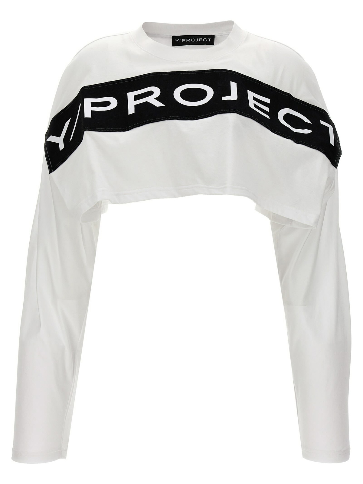 トップス Y/Project Upside Down Long Sleeve TShirt Y/Project White Upside Down Long Sleeve T-Shirt Y/Project