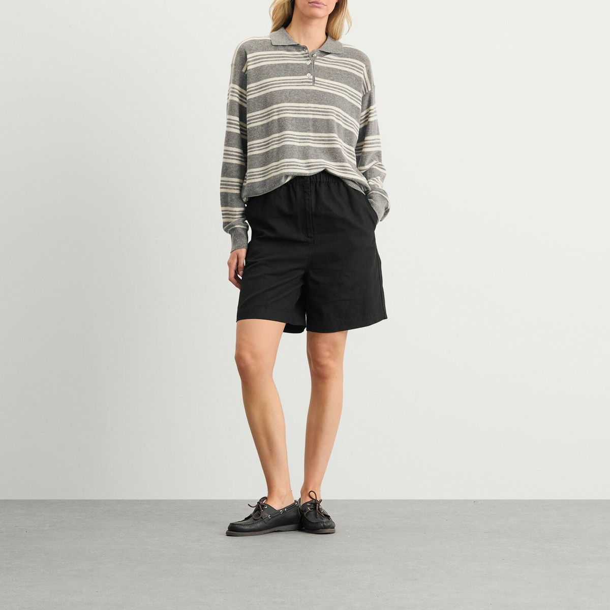 Nothing Written Women's Pale Linen Shorts in Black