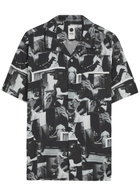 Vowels Printed Rayon Shirt Black