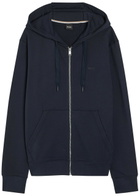 Boss Spence Hooded Cotton Sweatshirt Dark Blue