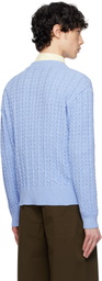 AFTER PRAY Blue Ernest Cable Knit Cardigan