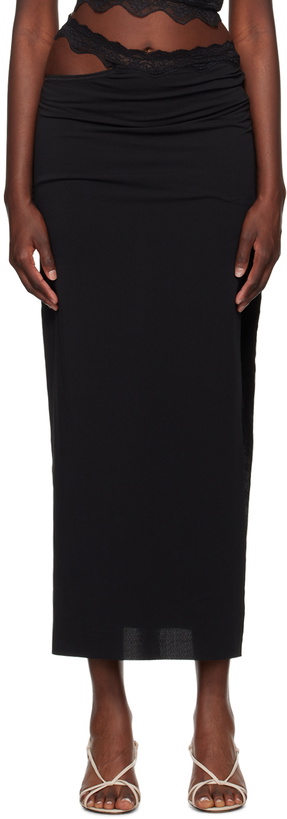 Photo: BEC + BRIDGE Black Ria Split Midi Skirt