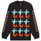 The Trilogy Tapes Men's Split Long Sleeve T-Shirt in Orange/Turqoise