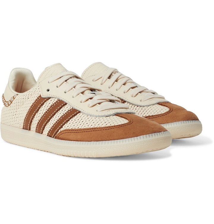Photo: adidas Consortium - Wales Bonner Samba Leather- and Suede-Trimmed Woven Sneakers - White