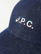 A.P.C. - ASICS Interaction Logo-Print Denim Baseball Cap - Blue