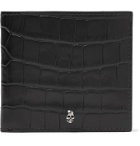Alexander McQueen - Croc-Effect Leather Billfold Wallet - Black
