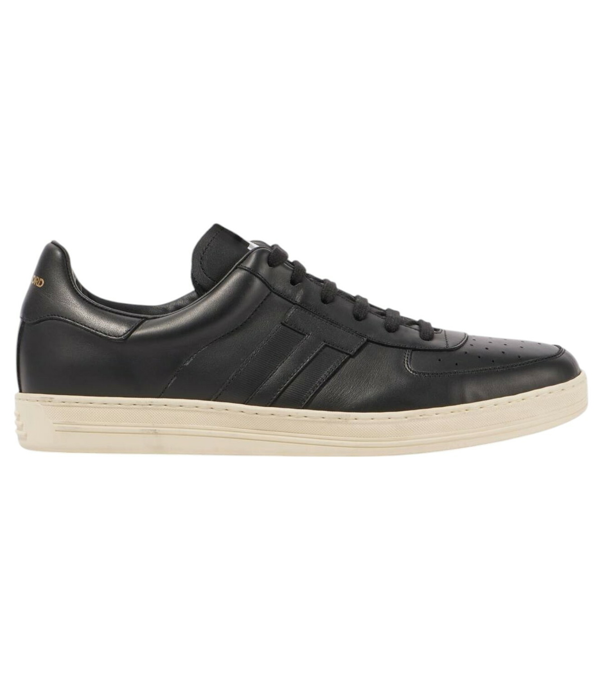 【関税＆送料込み】Tom Ford Logo Leather Sneakers TOM FORD perforated-logo Leather Sneakers | Neutrals | FARFETCH