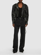 MAGDA BUTRYM - Leather Cropped Biker Jacket